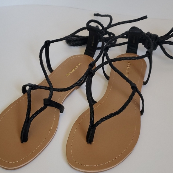 NWT Le Chateau Braided Lace-up Sandals - Picture 4 of 8